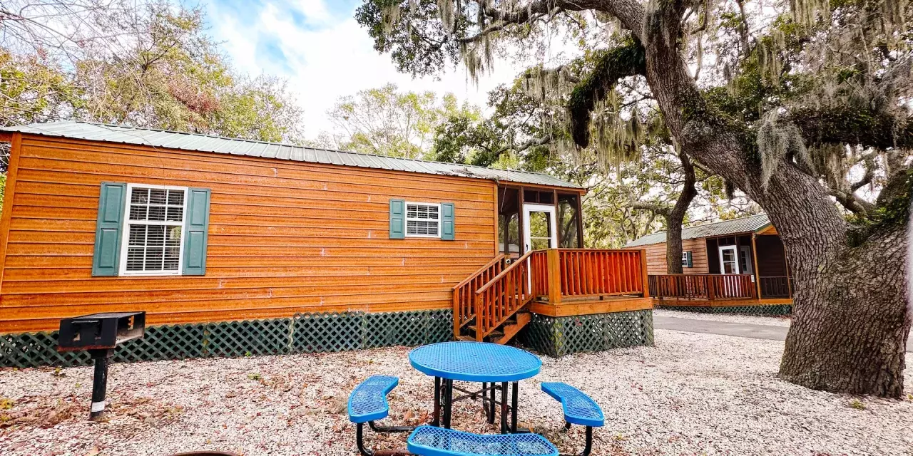 A cabin and campground