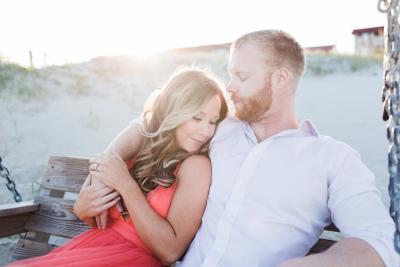 engagement couple tybee pier