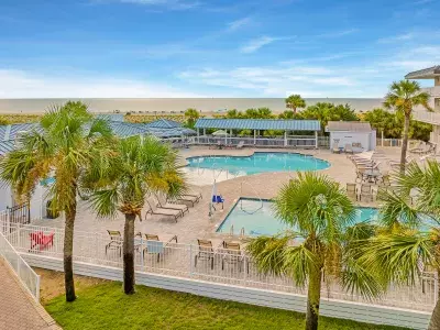 Beachside Colony Resort’s heated pool view