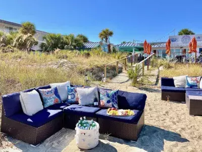 Dining in the dunes on the beach on Tybee Island